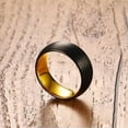 thumbnail image 5 of 8mm Black Matte Tungsten Carbide Band Men's Gold Polished Wedding Ring Size 8-12, 5 of 7