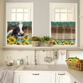 thumbnail image 4 of Rustic Wood Curtain Tier and Valance Set for Kitchen,3 Piece Rod Pocket Short Window Curtains-36in Length,Farmhouse Sunflowers Cow Small Window Treatments Tiers for Half Cafe Windows/Bedroom/Bathroom, 4 of 5