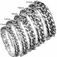 thumbnail image 3 of Mens Womens Stainless Steel Silver/Gold Cuban Curb Chain Bracelet Bangle 9-21MM, 3 of 9
