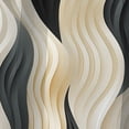 thumbnail image 2 of Designart "Elegant Minimalism in Black and White III" Striped Blackout Beige, Black Curtain 1 Panel, 2 of 4