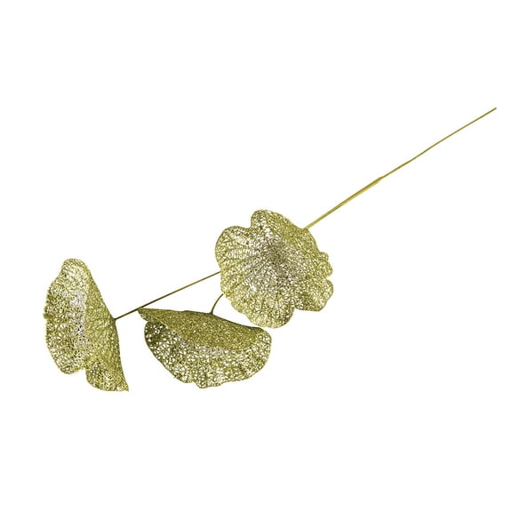 Green Glitter Lily Pad Decorative Floral Pick