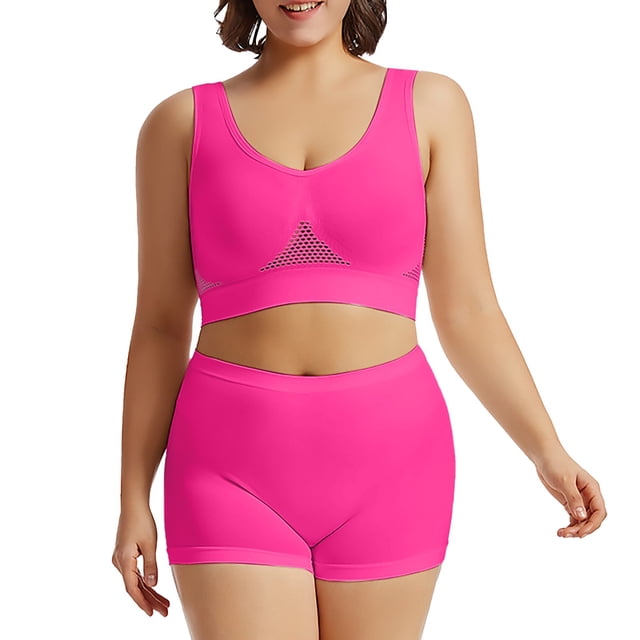Sports Bra Women's Fitness Running Yoga Vest Without Rims Large Size Breathable Sports Bra Set