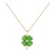 thumbnail image 1 of Collar BUBGDYFO con forma de trébol verde de 4 hojas para mujer con colgante giratorio, 1 of 5