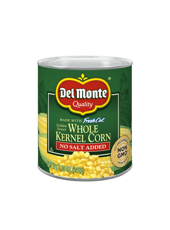 Del Monte Canned Whole Kernel Corn, No Salt Added, 8.75 oz