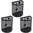 thumbnail image 1 of 3 Pcs Magnetic Mesh Organizers, Pen Holder Storage Baskets for Storage Pen Pencil Marker School Office Accessories (Black), 1 of 5