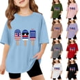 thumbnail image 2 of CCRFTGI 4th of July USA Shirts for Kids Girls Size 8 Short Sleeve Funny July 4th Celebration Summer Freedom T-Shirts Patriotic Teen Girl Clothes Tee Tops Pink 11-12 Years, 2 of 4