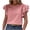 Pink, variant on XMMSWDLA Women's Summer Tops Dressy Casual Notch V Neck Ruffle Short Sleeve Flowy Shirts Cute Blouses Tops Cute Shirts