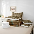 thumbnail image 6 of Feelyou Retro Brown Plaid Twin Bedding Sets 7pcs, Stripes Lines Buffalo Comforter Set, 6 of 8
