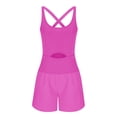thumbnail image 3 of Wiyuqeen Women's Hollow Out Workout Rompers Spaghetti Strap Sleeveless Overalls Jumpsuits Shorts One Piece Outfits Running Exercise Gym Yoga Clothes, 3 of 5