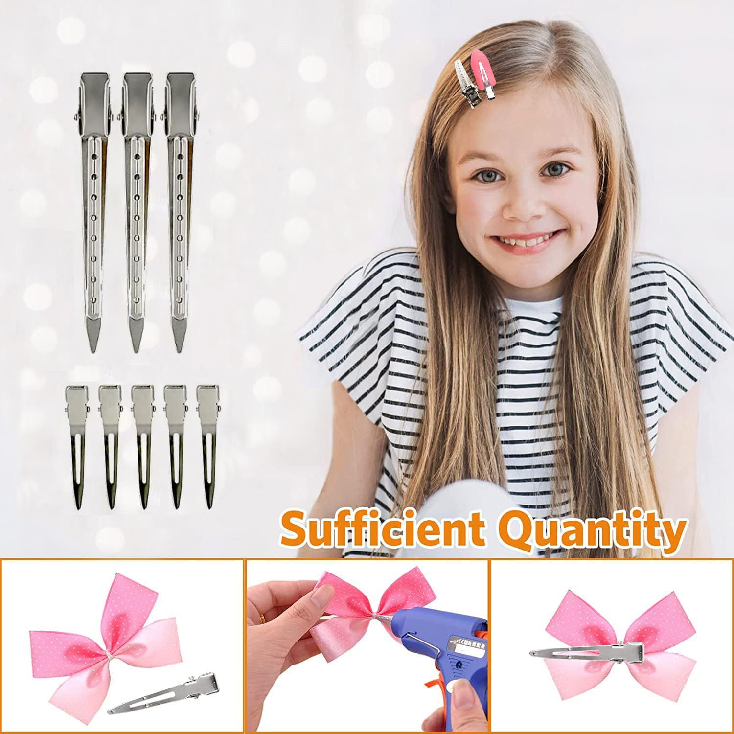 160-Piece Basic Hair Clip Set - with Mesh Elastic Bands & Storage Box, Non-Slip Hair Styling Accessories