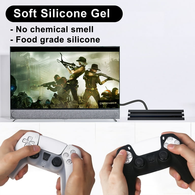Silicone Cover Gel Case For PlayStation 5 PS5 Controller & Thumb Grips For  PS5