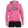 thumbnail image 2 of Wild Bobby,Colorful Football Mom Sports Unisex Graphic Hoodie Sweatshirt, Neon Pink, Large, 2 of 3