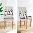 thumbnail image 3 of Yayeee 2 Pack Dining Chair Covers Stretch Parson Chairs Slipcovers Seat Protector, Cute Puffin, 3 of 6