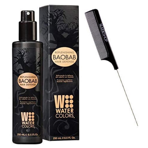 Watercolors by Tressa Color Depositing Sulfate-Free Shampoo, Haircolor (w/ Sleek Comb) Water Colors Hair Dye Maintenance Wash (Baobab Hair Defense - 8.5 oz) (PACK OF 1)
