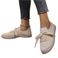 thumbnail image 5 of UDAUDU Womens Sneakers Knit Breathable Lace Up Walking Shoes Non Slip Lightweight Casual Tennis Shoes Work Shopping Travel Shoes Beige, 5 of 5