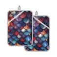 thumbnail image 7 of Yayeee Pot Holders Kitchen Heat Resistant with Pockets 7"x9.8" Cotton Oven Cooking Hot Pads, Purple Dragon Scales Pattern, 7 of 7