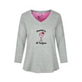 thumbnail image 3 of SofiePJ, Women's, Embroidery 3/4 Sleeve Pure Cotton Sleepwear Set with Long Pants, Grey Pink, XL, 3 of 7