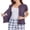Dark Purple, variant on Pinspark Mastectomy Shirts with Drain Pockets Post Shoulder Surgery Tops for Women Chemo Port Short Sleeve with Zippers