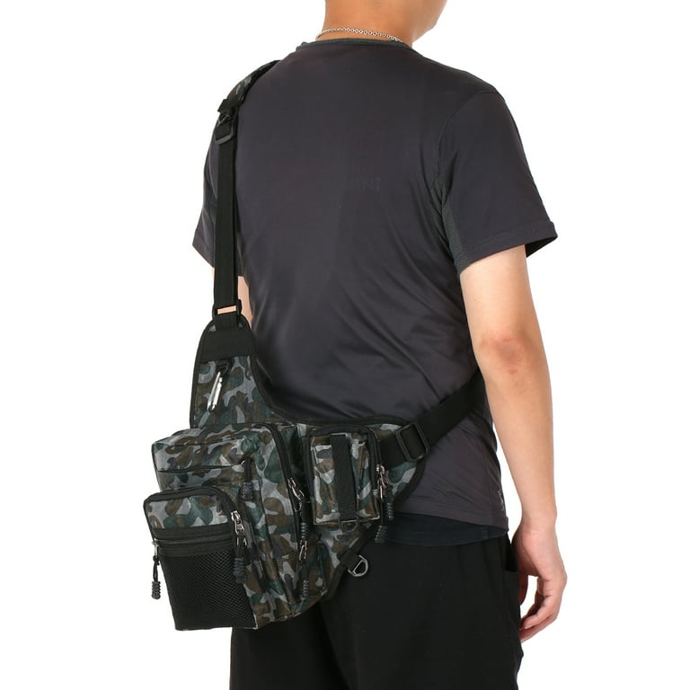 Durable Fishing Reel Lure Tackle Bag, Waterproof Canvas Material, 