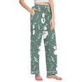 thumbnail image 2 of Dailycode Women's Pajama Pants Wide Leg Lounge Pj Bottoms With Pockets Snowmen Snow Dot Leaf, 2 of 7