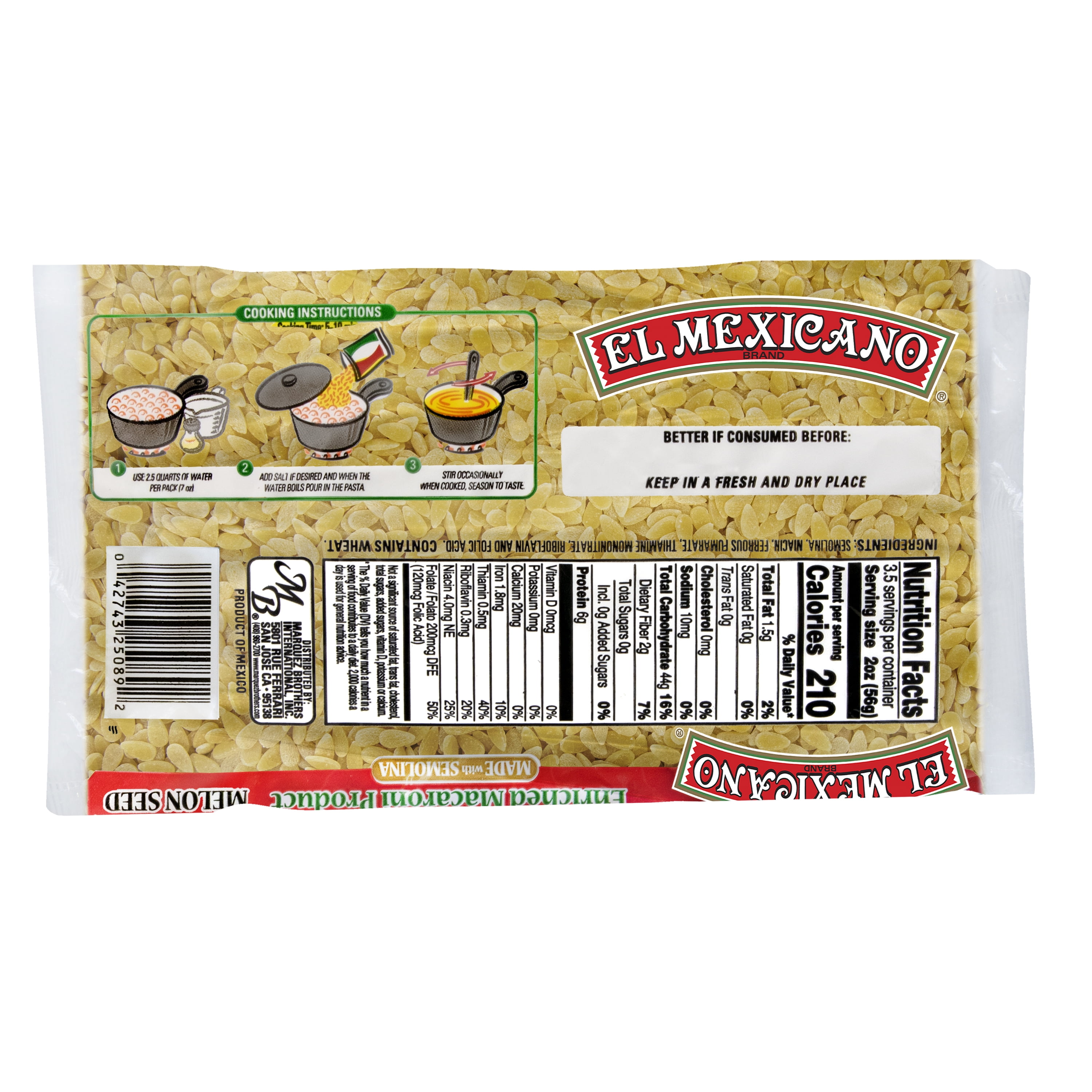 El Mexicano Melon Seed Pasta, 7 oz Bag