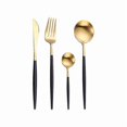 thumbnail image 1 of Set Aus Em Und Silber, Schwarze Griffe, 4-teilis Eckset Aus Edelstahl, 1 of 3