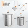 thumbnail image 2 of 30QT Aluminum Stock Pot with Strainer Basket, Steamer Rack & Lid, Large Boiling Pot for Sea, Turkey, Tamales, Outdoor Cooking, Backyard Parties, Camping, Silver, 2 of 6