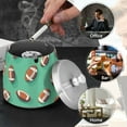 thumbnail image 4 of Yayeee Ashtray with Lid for Cigarette Smokeless Stainless Steel Home Ash Holder, Green American Footballs, 4 of 7