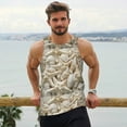 thumbnail image 6 of Gukieu Starfish and Sea Shells Print Men's Quick Dry Fitness Vest, Round Neck Sleeveless Fitness Bodybuilding Top-XX-Large, 6 of 7