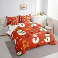 thumbnail image 3 of Castle Fairy Christmas Snowman 7 Pieces Bedding Comforter Set for Teenagers,Winter Snowflakes Full Bedding Set Lightweight,Festival Xmas Fitted Sheet Flat Sheet,Luxury Bedroom Decor, 3 of 8