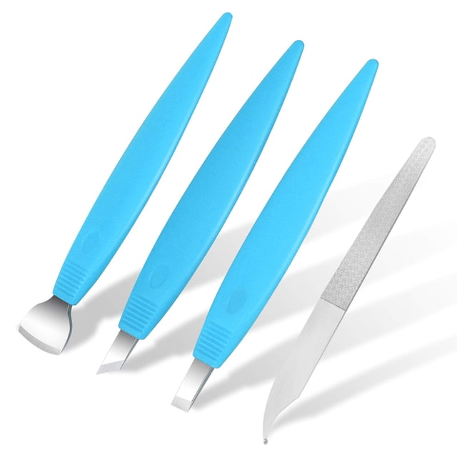 Kit de cuchillos de pedicura para eliminar uñas encarnadas BEZOX, color azul