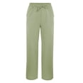 thumbnail image 5 of Womans Pants Straight Wide Leg Baggy Light Green Pants Womens Pants Casual Comfy Pants Slacks for Women, 5 of 7