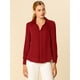 thumbnail image 3 of Camisa de trabajo de manga larga con blusa elegante con cuello en V de oficina para mujer Rojo S INSPIRE CHIC Camisa, 3 of 6