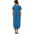 thumbnail image 2 of Stylore Women's Nightshirt Short Sleeve Nightgown V-Neck Sleepwear Blue 3XL, 2 of 6