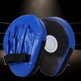 thumbnail image 3 of Almohadilla de boxeo, almohadilla de boxeo de cuero PU, equipo ergonómico de sparring, manoplas de boxeo curvas Azul, 3 of 9