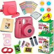 Fujifilm Instax Mini 8 Camera Raspberry + "40" fujifilm instax mini 8 FILM SHEETS + MASSIVE BUNDLE for Fujifilm instax mini 8 camera