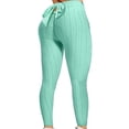 thumbnail image 4 of Gibobby Pantalones de Casuales Pantalones de cintura elástica para mujer, mallas puras, mallas de Yoga, Fitness, Color texturizado, levantamiento de cadera, correr, informales(Verde， S), 4 of 5