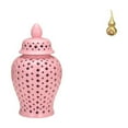 thumbnail image 1 of Jarrón De Jengibre De Porcelana Con Tapa Para Arreglos Florales Y Decoración De Fiestas, Combinado Con Estatua De Calabaza De Latón, Adorno Feng Shui, Recuerdo, Centro De Mesa Hecho A Mano., 1 of 8
