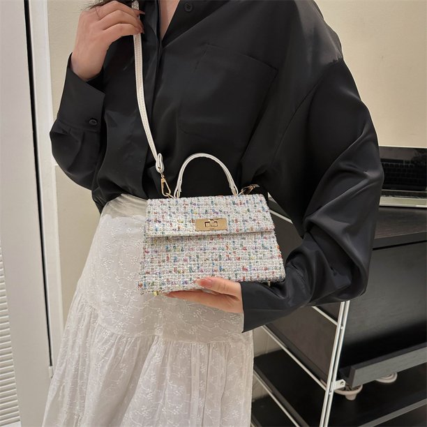Bolso de mano para mujer, Bolso de mano, Bolso de mano elegante y sencillo para mujer (blanco)