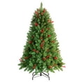 thumbnail image 4 of Jostyle 4.5FT Pre-Lit Christmas Tree, Decorated with 300 Clear Lights and Realistic 516 Thicken Tips, 4 of 9