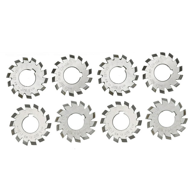 Industrial Supplies,8Pcs Gear Cutter High Gear Milling Cutter High Speed Steel Gear Cutter Streamlined Design