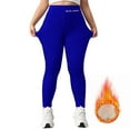 thumbnail image 2 of YDFCWXW Women's Soft Cloud Fleece Leggings Slim Casual Warm Winter Solid Pants (Blue, M), 2 of 9
