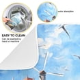 thumbnail image 2 of Painting Birds Tower Sea Dish Drying Mat Dish Drainer Rack Mats Water Absorbent Non-Slip Easy Clean Heat Resistant for Kitchen Counter, 2 of 8
