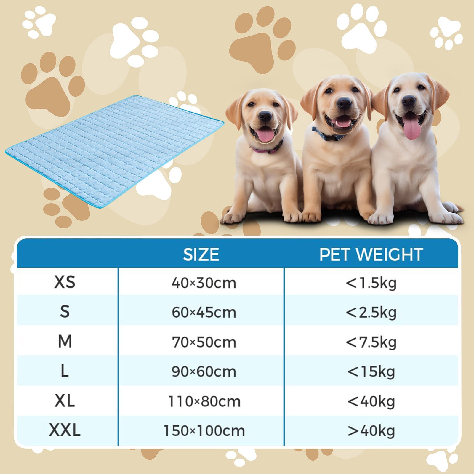 Dog Cooling Mat, Pet Ice Silk Cooling Pad with Non-Slip Bottom for Indoor Outdoor Use, Portable Washable No Electricity Needed Cooling Bed for Dogs and Cats