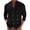 Black, variant on Mens Double Breasted Cotton Linen Long Sleeve Shirts Stand-up Collar Loose Vacation Casual Blouses (Brown,S)