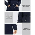 thumbnail image 5 of Women's Parka Coat Hooded Warm Parka Jacket Long Winter Coat with Fleece Lined (Navy, Medium), 5 of 8
