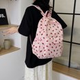 thumbnail image 2 of Corduroy Strawberry Backpack Students Bag For Women(Pink), 2 of 9