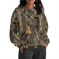 thumbnail image 2 of Womens Long Sleeve Shirts 2026 Fashion Country Camo Maple Graphic Shirt Casual Oversized Crewneck Pullover Tops, 2 of 9