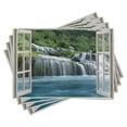 thumbnail image 1 of Ambesonne Waterfall Place Mats Set of 4, Majestic Paradise, Standard Size, Blue Green, 1 of 6