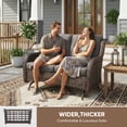 thumbnail image 3 of PARKWELL Outdoor Wicker Loveseat Glider with Gray Cushion in Brown Rattan Finish, 3 of 10